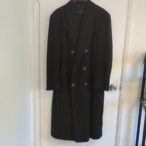 Men's London Fog Wool black Pea Coat Large&Long